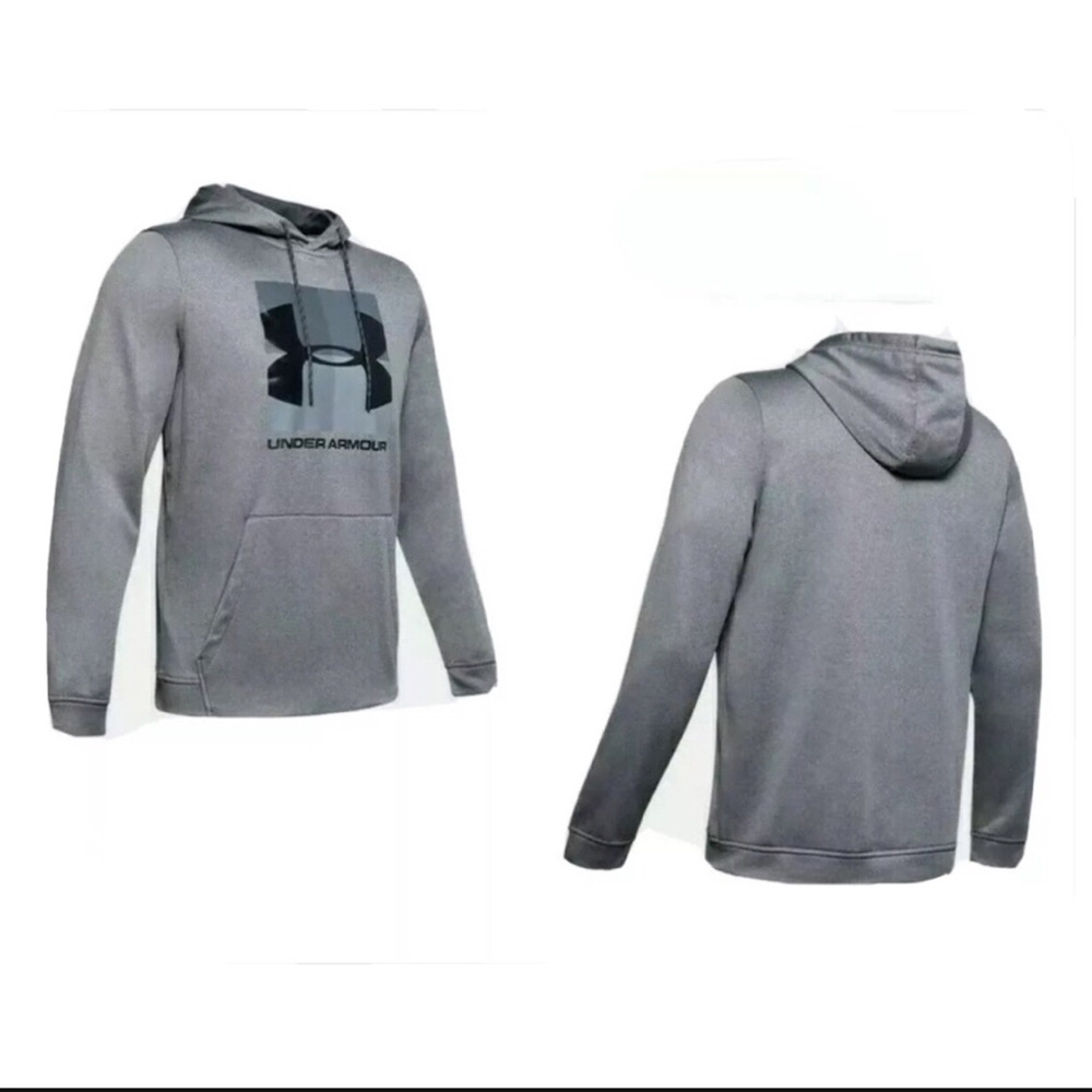 Under Armour Men's COLDGEAR Fleece Graphic Loose Sweatshirt Hoodie Gray Size 2XL